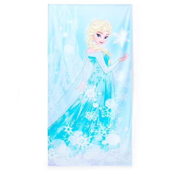 Disney Store Official Elsa Beach Towel with Queen Elsa Screen Art on the Topside - Measures 29" x 58" - Soft & Absorbent for Pool or Beach - Bath Towels for Disney Princess Gifts & Frozen Gifts