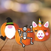 Way To Celebrate Halloween Gnome Wooden Pumpkin Pushins