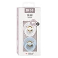 thumbnail image 1 of Chupones BIBS White Baby Blue Tetina Redonda de Látex Natural para Bebés 0 a 6 Meses, 1 of 2