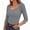Gray, variant on Women's Square Neck Top 3/4 Sleeve Ribbed Knit Slim Fit Basic Tee Casual Everyday Wear Versatile Pullover