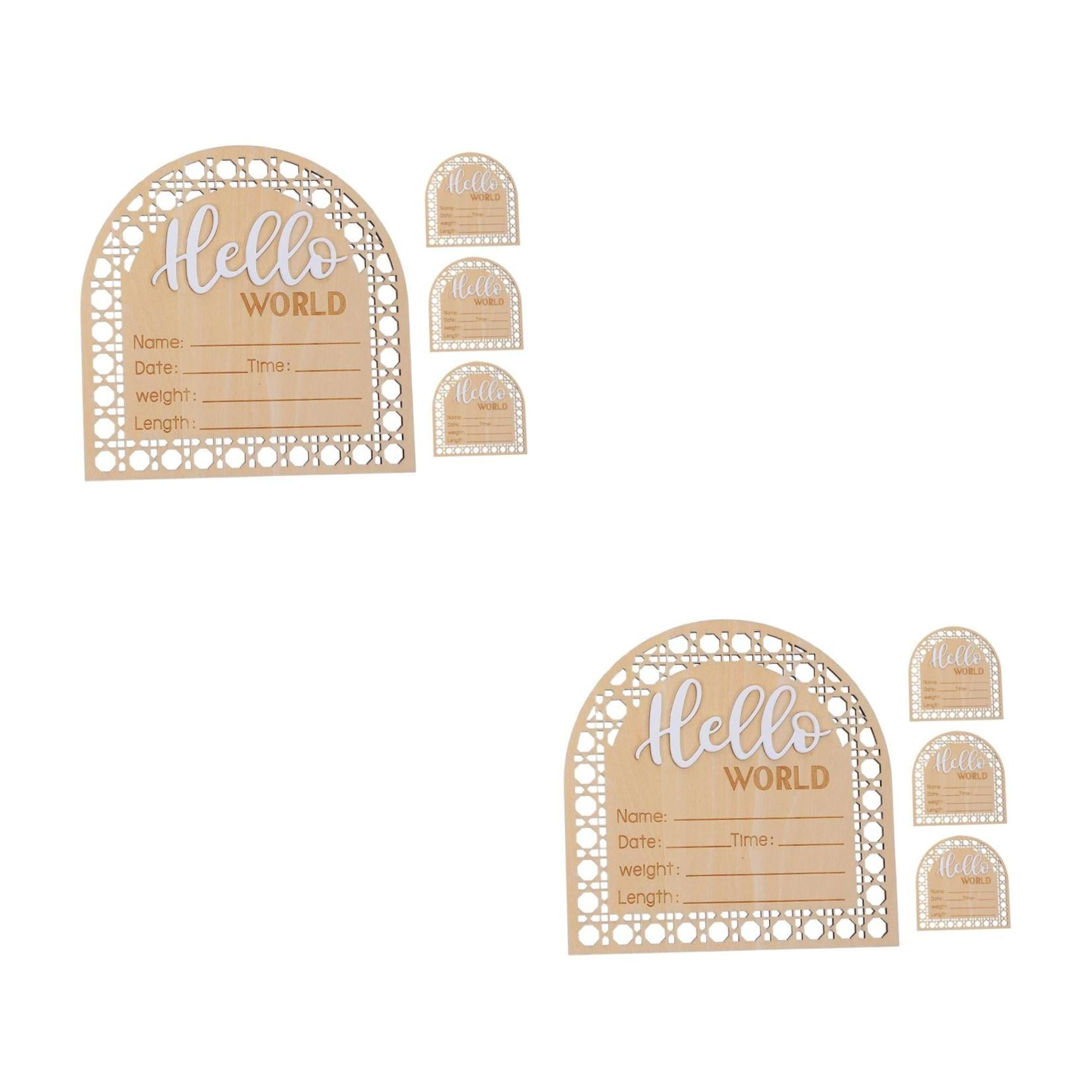 Masteelf 8 pcs Baby Announcement Sign Wood Announcement Sign Newborn Welcome Sign Wooden Baby Name Announcement Sign for Nursery Photo Prop
