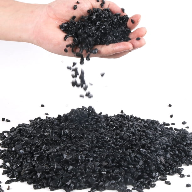 Piedras decorativas Anothera Stones para plantas, 1,36 kg, color negro