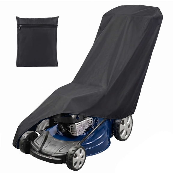 Deago Lawn Mower Cover - Universal Fit Push Lawn Mower Cover for Outdoor UV Protection Waterproof, Dust (Black)