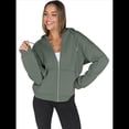 thumbnail image 2 of Sudaderas con Capucha y Cremallera para Mujer, Sudaderas Extragrandes, Conjuntos de Moda Escolar para Otoño, Chaquetas Informales, Ropa de Invierno Verde XXXL, 2 of 9