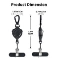 thumbnail image 4 of Ogetok 2 Pack Retractable Keychain with Metal Carabiner Strong 9oz Retraction for Phone Keys ID Badge Multi Function Durable Abs Black, 4 of 7