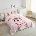 thumbnail image 3 of jejeloiu Wild Christmas Reindeer Queen Comforter Set,Merry Xmas Bedding Sets,Pink Brown White Bedding Comforter Set For Children,Super Cozy Room Decor Reversible,3pcs, 3 of 8