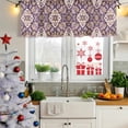 thumbnail image 6 of Purple Boho Valances for Windows, Decorative Rod Pocket Window Valance Curtains, Ethnic Southwest Country Flowers Motifs Short Curtain Drapes for Kitchen/Bathroom/Living Room, 2 Panels, 42" W x 12" L, 6 of 8