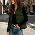 thumbnail image 3 of cocolona Puffer Vest for Women Stand Collar Zipper Snap Sleeveless Jacket Casual LightWeight Winter Warm Outerwear, 3 of 7