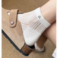 thumbnail image 4 of 4 Pairs Women's Ankle Mesh Socks with Bear Embroidery Lightweight Breathable Knit and Elastic Cuffs - 4 pairs-B, 4 of 7