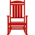 thumbnail image 5 of Paradise Classic Adirondack Plastic Outdoor Porch Furniture Rocking Chair High Back HDPE Poly Lumber, Red, 5 of 9