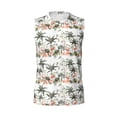 thumbnail image 6 of Lsque Flamingo Palm Trees Print Men's Cotton Blend Sleeveless Muscle Shirts (S-3XL)- Moisture Wicking, Odor Protection, UPF 30+,Medium, 6 of 8