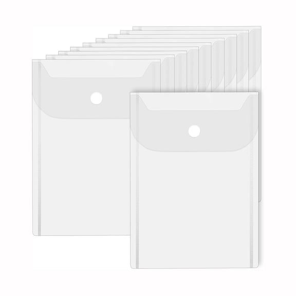 Clear Plastic Envelopes for Documents, 5x7 Inch Waterproof Plastic Envelopes with Snap Closure Clear Envelope Pouch Stamp and Die Storage Pockets Document File Folders for Home Office, 1 Pc