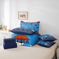 thumbnail image 4 of 7 Piece Football Bed in a Bag Twin Size Sports Bedding Sets Teen Stars Striped Basketball Soccer Bowling Comforter Set with Sheets Football Game Bed Set American Football Sheets, 4 of 5