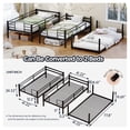 thumbnail image 3 of Twin Over Twin Over Twin Triple Bunk Bed Frame, Heavy Duty Detachable Bunk Beds for 3, Metal 3 Bunk Beds with 2 Ladder & Guardrail for Teens Adults (Black), 3 of 10