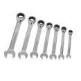 thumbnail image 1 of Wrenches Combination, Fully Polished Rust Proof Ratchet Wrench Set Reinforced Open End 7Pcs   For Vehicle Repair Maintenance, 1 of 8