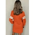 thumbnail image 2 of Orange Varsity Contrast Banded Sleeve Shift Sweatshirt Dress for Women | [ZhiHiMeRi] | L, 2 of 5