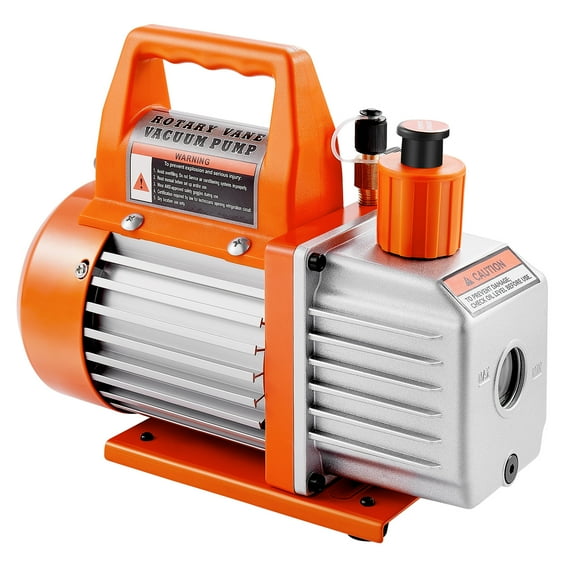 KFFKFF 3.5 CFM 1/4 HP Single Stage Rotary Vane Vacuum Pump, Ideal for HVAC Systems, Includes Oil Bottle, 1720 RPM, Suitable for Automotive AC Maintenance and Resin Degassing