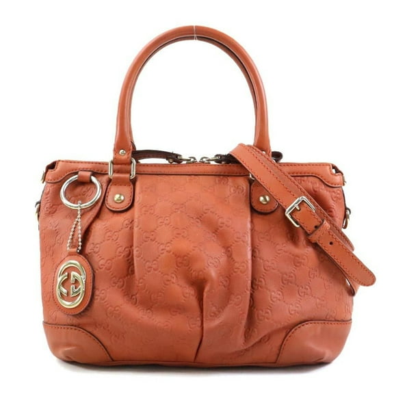 Pre-Owned GUCCI Handbag Shoulder Bag Sukey Leather Orange Women's 247902 H31254A