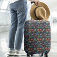 thumbnail image 2 of Colorful Games Retro Black Pattern Luggage Cover Fashion Suitcase Cover Baggage Covers Fit 25-28 Inch Luggage (Go Travel), 2 of 5