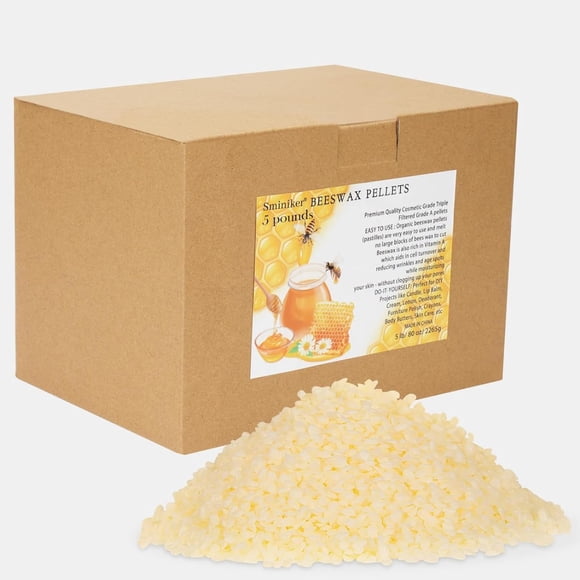 Gránulos de cera de abeja de 2,27 kg para hacer velas, piel, lociones, bricolaje