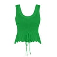 thumbnail image 4 of Tiqkatyck Tank Top for Women's New Vacation Slim Fit Short Square Neck Hollowed Out Solid Color Vest Outside Knit Top Sleeveless Crochet Tunic Tops Summer Tops for Women Army Green L, 4 of 4