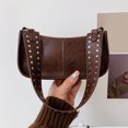 thumbnail image 2 of Moontgen Women Crossbody Sling Bag Studded Decor Casual Tote Dating Purse (Coffee ), 2 of 9