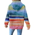 thumbnail image 3 of Blue Sweaters for Women's Cute Oil Painting Gradient Hoodie Drawstring Pullover Sweatshirt Fashionable Casual Sweater Comfortable Spring and Autumn Clothing Womens Fall Fashion 2025, 3 of 6