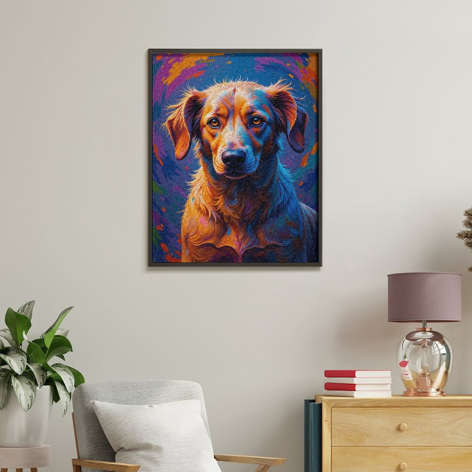 Paint By Numbers Kit for Adults Beginner - DIY Colorful Dog Art Portrait Canvas Painting Kits for Adults, Frameless Paint By Number for Adults for Home Wall Decor 16x20 Inch