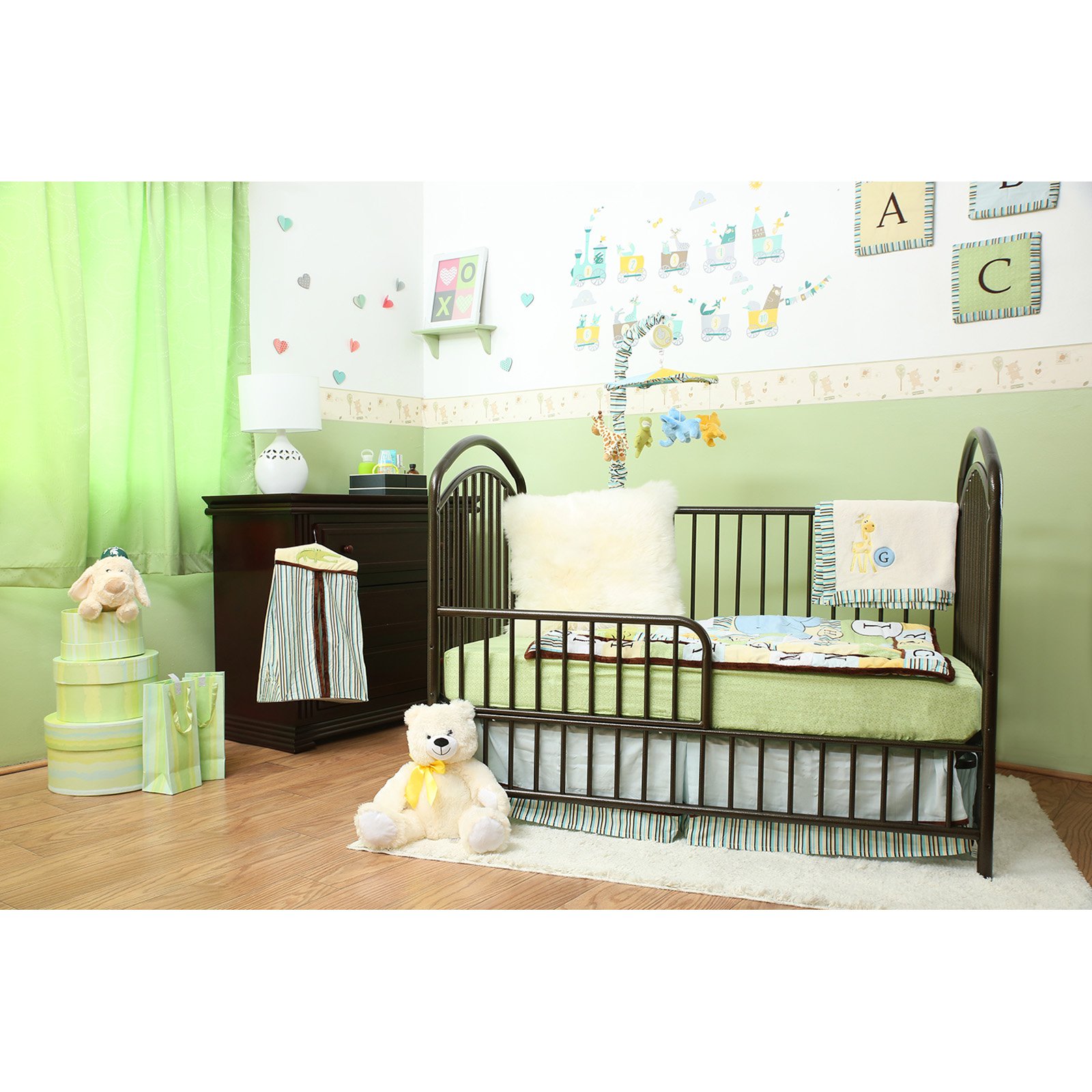 LA Baby Mariposa 3 in 1  Full Sized Metal Crib, Blue