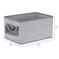 thumbnail image 4 of Unique Bargains Storage Bin with Handles Foldable Organizer Basket Grey 14"x10"x8", 4 of 7