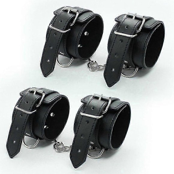Black Leather Ankle Straps Perfect For Workout Fitness Cuffs Glutes & Leg,home Yoga For Men & Women