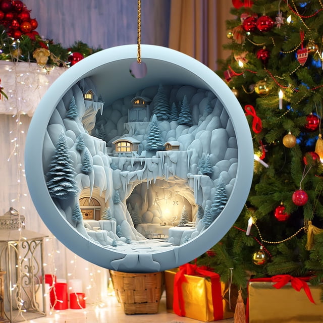 Ganfancp Adornos de Navidad Redondos de Acrílico Reno Colgante Signo Decoraciones Festivas de La Pared Ofertas Del Día 1X Listado