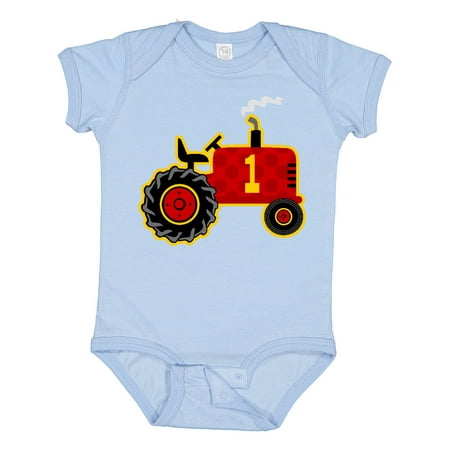 

Inktastic Red Tractor 1st Birthday Gift Baby Boy Bodysuit