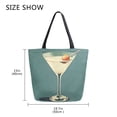 thumbnail image 5 of FORMRS Womens Canvas Tote Bag with Zipper Inner Pocket Shoulder Handbag, Beige Martini, 5 of 7