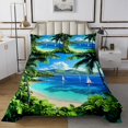 thumbnail image 1 of Erosebridal Palm Tree Coverlet Set King,Ocean Beach Bedding Set,Botanical Decoration,Ultra Soft,3 Pieces, 1 of 5