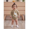 thumbnail image 5 of RUINIXCW Newborn Baby Girl Boy Silly Goose Outfit Knit Sweater Romper Infant Baby Girl Fall Winter Warm Sweaters Clothes Long Sleeve Letter Embroidery Bodysuit, 5 of 8