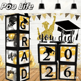 thumbnail image 2 of Poo Life 2026 Graduation Party Decoration 4 Black Balloon Boxes with Letters 2026 Grad & So Proud of You Graduation Decorations 2026, 2 of 2