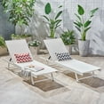 thumbnail image 2 of Christopher Knight Home Salton Outdoor Aluminum Chaise Lounge with Mesh Seating (Set of 2) by  Grey, 2 of 5