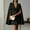 Black, variant on VIWORLD Women’s Elegant Solid Color V-Neck Double-Breasted Cape Blazer Dress Spring Summer Party Banquet Outfit  Apricot S