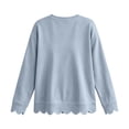 thumbnail image 4 of Women's Long Sleeve Tops Zeliretfy Womens Oversized Crewneck Sweatshirts Scalloped Casual Pullover Tops Long Sleeve Relaxed Loose Fit Lightweight Loungewear Athletic Daily Trendy Fall Outfits, 4 of 8
