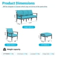 thumbnail image 6 of Sweecci 5 Piece Aluminum Patio Furniture Set with 5.1" Thick Cushions, Patio Conversation Sets with Ottomans, 3.3" Wide Armrests Outdoor Sectional Sofa Set for Porch, Backyard, Balcony,Turquoise, 6 of 9