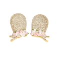 thumbnail image 1 of Horquillas para el pelo con forma de flor de conejito, horquillas para el pelo con orejas de conejo de Pascua, horquillas para niñas JHE18 (oreja dorada E), 1 of 5