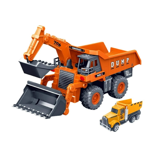 Vehículo de construcción Juguete Ingeniería Excavadora Camión Camión inercial Ingeniería de automóviles naranja
