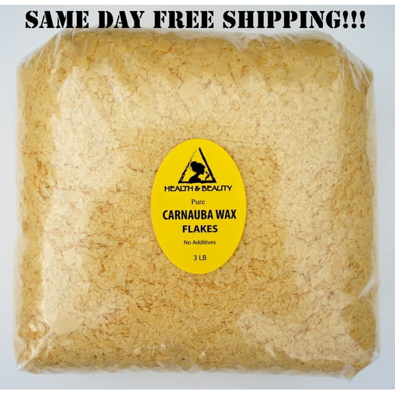 CARNAUBA WAX - T1 ORGANIC FLAKES BRAZIL PASTILLES BEADS PREMIUM 100% PURE 48 OZ, 3 LB