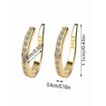 thumbnail image 2 of Clip On Earrings for Women - No Piercing Needed, Hypoallergenic Copper Build with Simplistic Sparkle, Secure Comfort Fit, For Daily & Special Occasions,Gold, 2 of 5