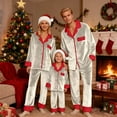 thumbnail image 4 of Family Christmas Pajamas Matching Sets Plush Fleece Pajamas Long Sleeve Button down Festival Party Sleepwear Top and Pants 2 Piece Set Xmas Family Pajamas Matching Sets, 4 of 6