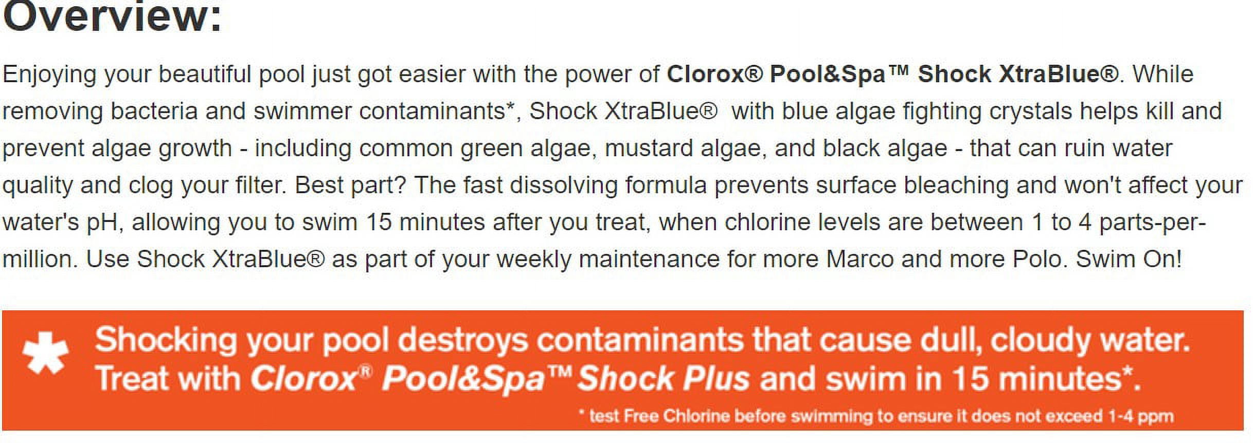 Clorox Pool&Spa Shock Xtra Blue, 24 lbs