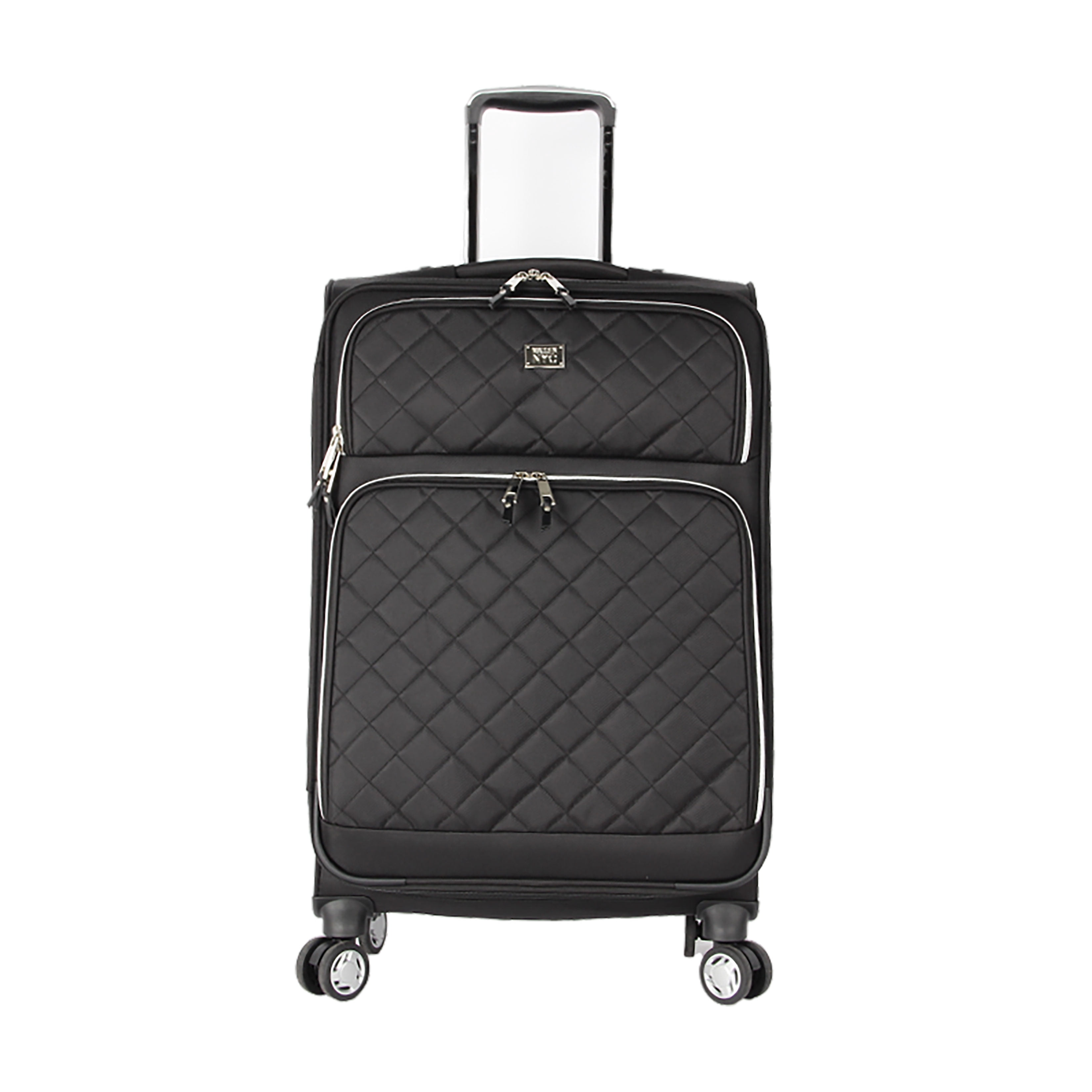 MADDEN NYC, Soft Side 24" Expandable Checked Luggage with Spinner Wheels, Black