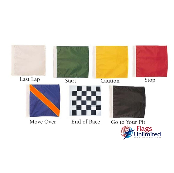 RACING FLAG SET (7 FLAGS) FINISHED WITH POLESLEEVE TO FIT DOWEL ROD