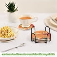 thumbnail image 5 of Yayeee 6 PCS Drink Coasters with Holder Set Woven Absorbent Round Tabletop Hot Pad, Orange Glasses, 5 of 7